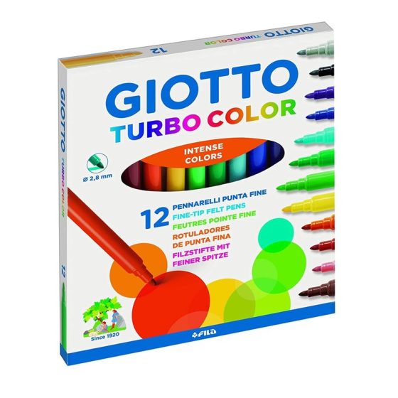 MARCADOR TURBO COLOR GIOTTO 12 UNIDADES