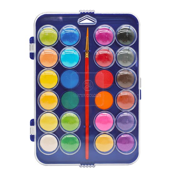 AGUARELA LIDERPAPEL 24 CORES C/ PINCEL E ESTOJO DE PLASTICO
