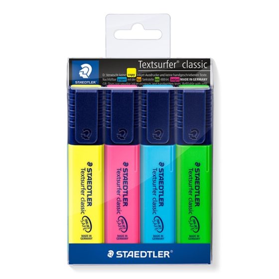MARCADOR STAEDTLER FLUORECENTE BLISTER 4 UNIDADES