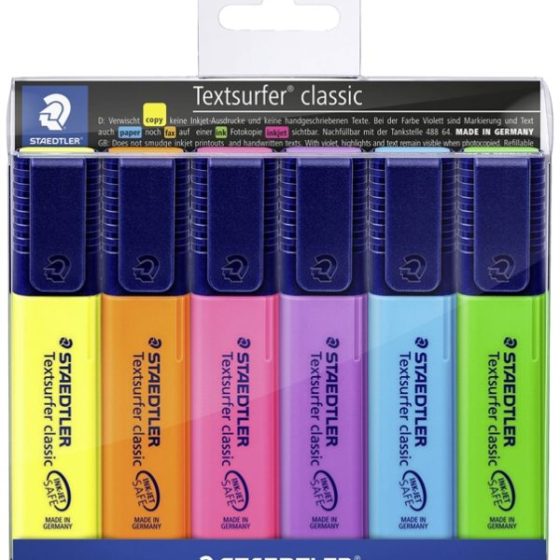 MARCADOR STAEDTLER FLUORECENTE BLISTER 6 UNIDADES