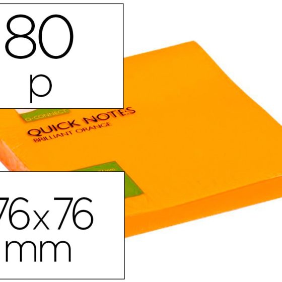 BLOCO DE NOTAS ADESIVO LARANJA 76 X 76mm