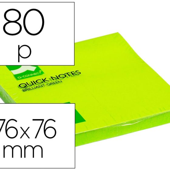BLOCO DE NOTAS ADESIVO VERDE 76 X 76mm