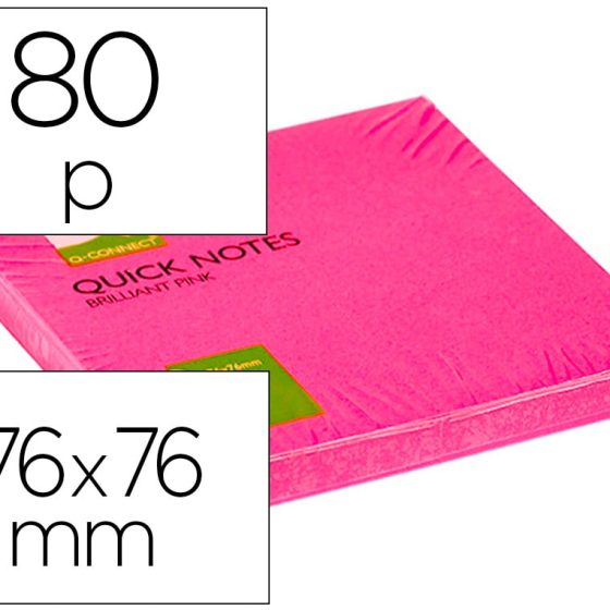 BLOCO DE NOTAS ADESIVO ROSA 76 X 76mm
