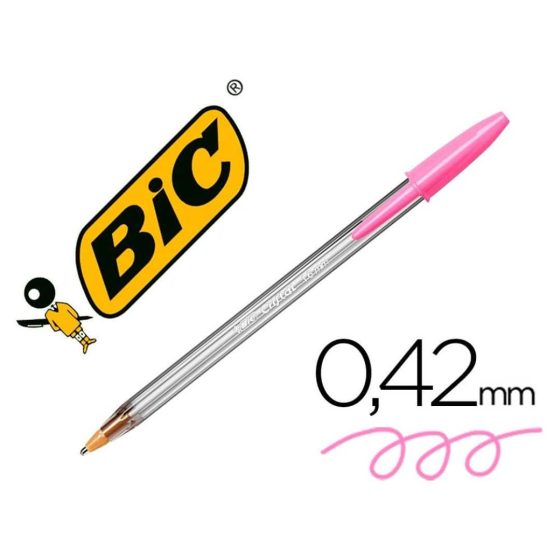 ESFEROGRAFICA BIC CRISTAL LARGE FASHION ROSA PONTA 1,6 MM
