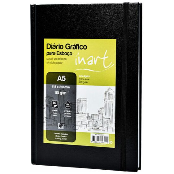 DIARIO GRAFICO INART A5 110g 80fl C/ELASTICO