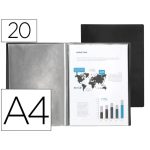 CAPA CATALOGO 20 BOLSAS POLIPROPILENO DIN A4 PRETO OPACO
