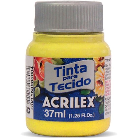 TINTA PARA TECIDO ACRILEX AMARELO CANARIO 589  37ml