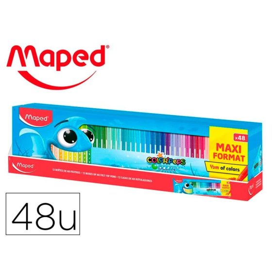 MARCADORES MAPED CAIXA DE 48 CORES